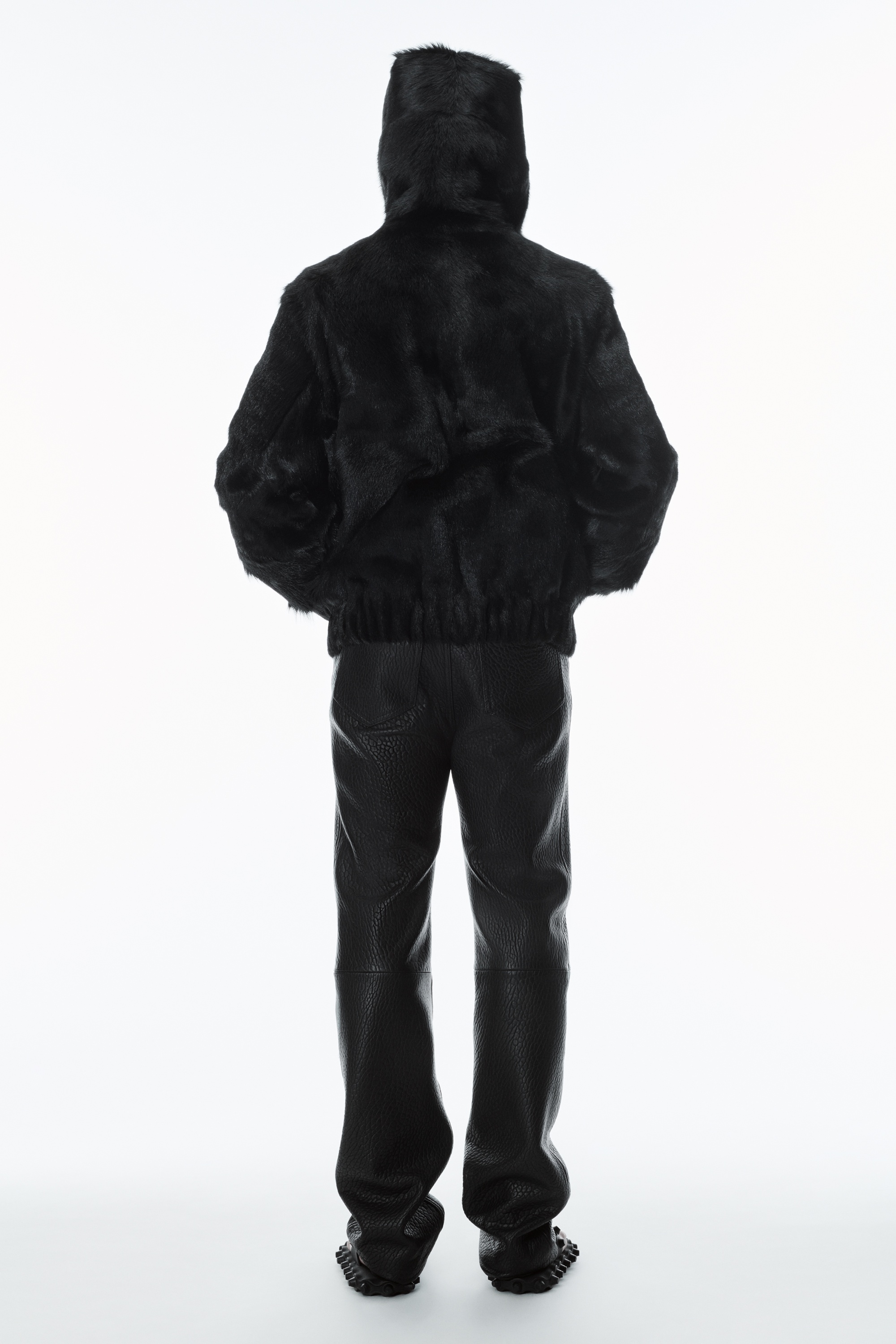 Unisex Zip-Up Hoodie in Calf Hair - 4