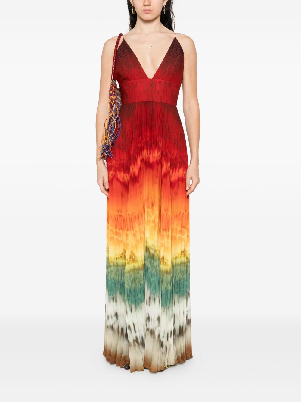 pleated tie-dye dress - 2