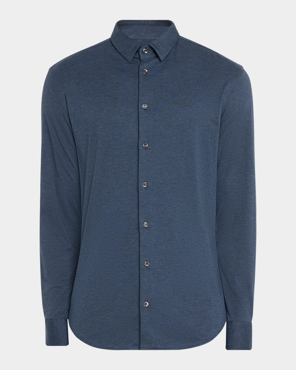 Men's Solid Cotton Stretch Sport Shirt - 1