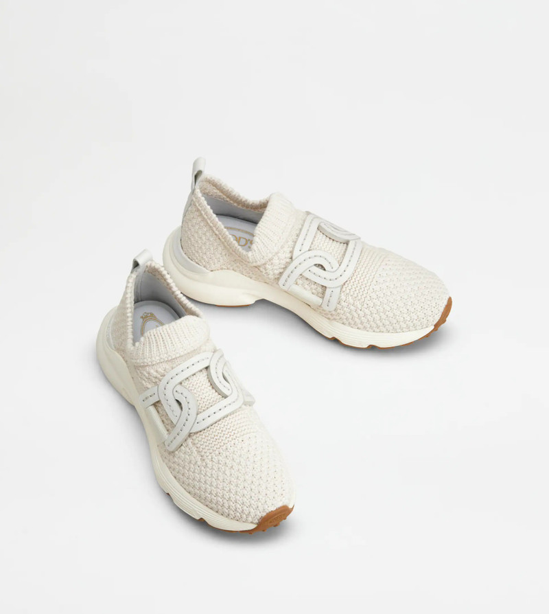 SLIP-ON SNEAKERS IN FABRIC - OFF WHITE 4