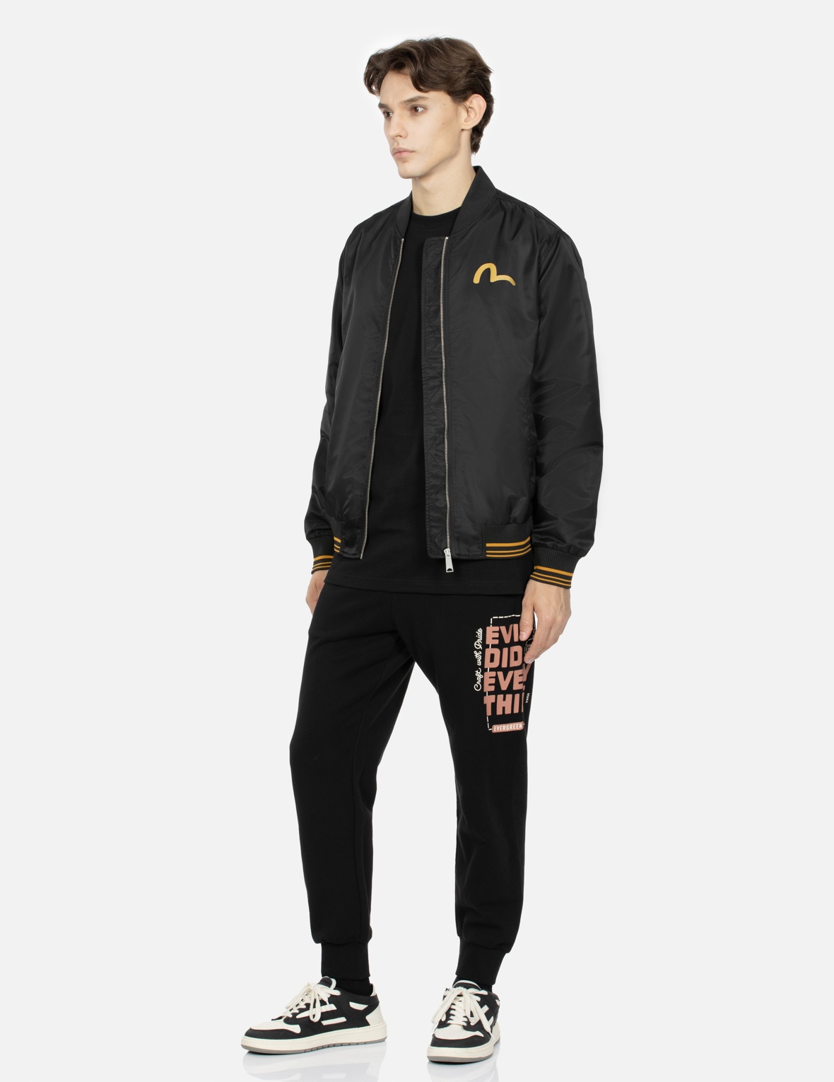 SEAGULL AND SLOGAN PRINT REGULAR FITT BOMBER JACKET - 4