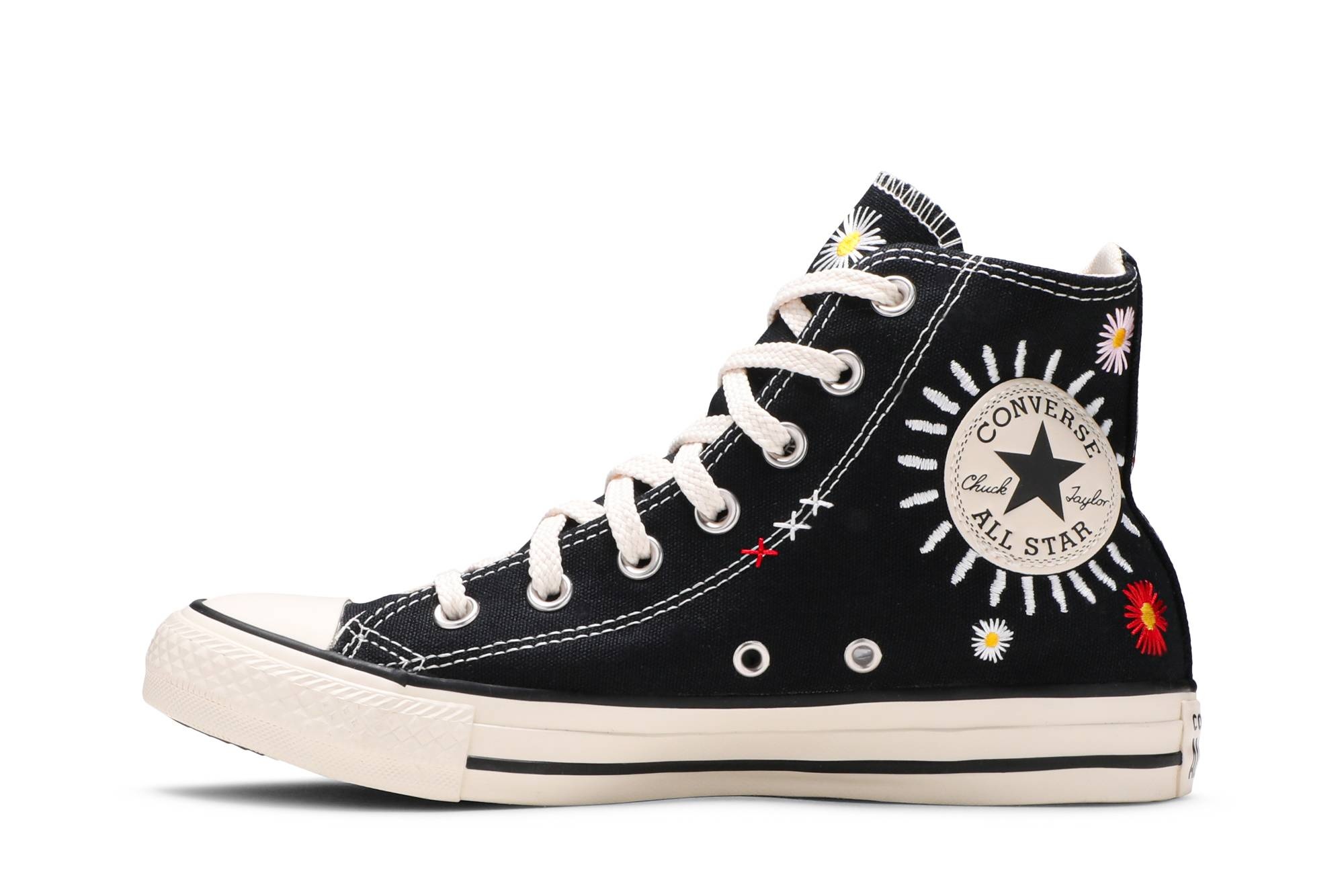 Wmns Chuck Taylor All Star High 'Daisy Embroidery - Black' - 3