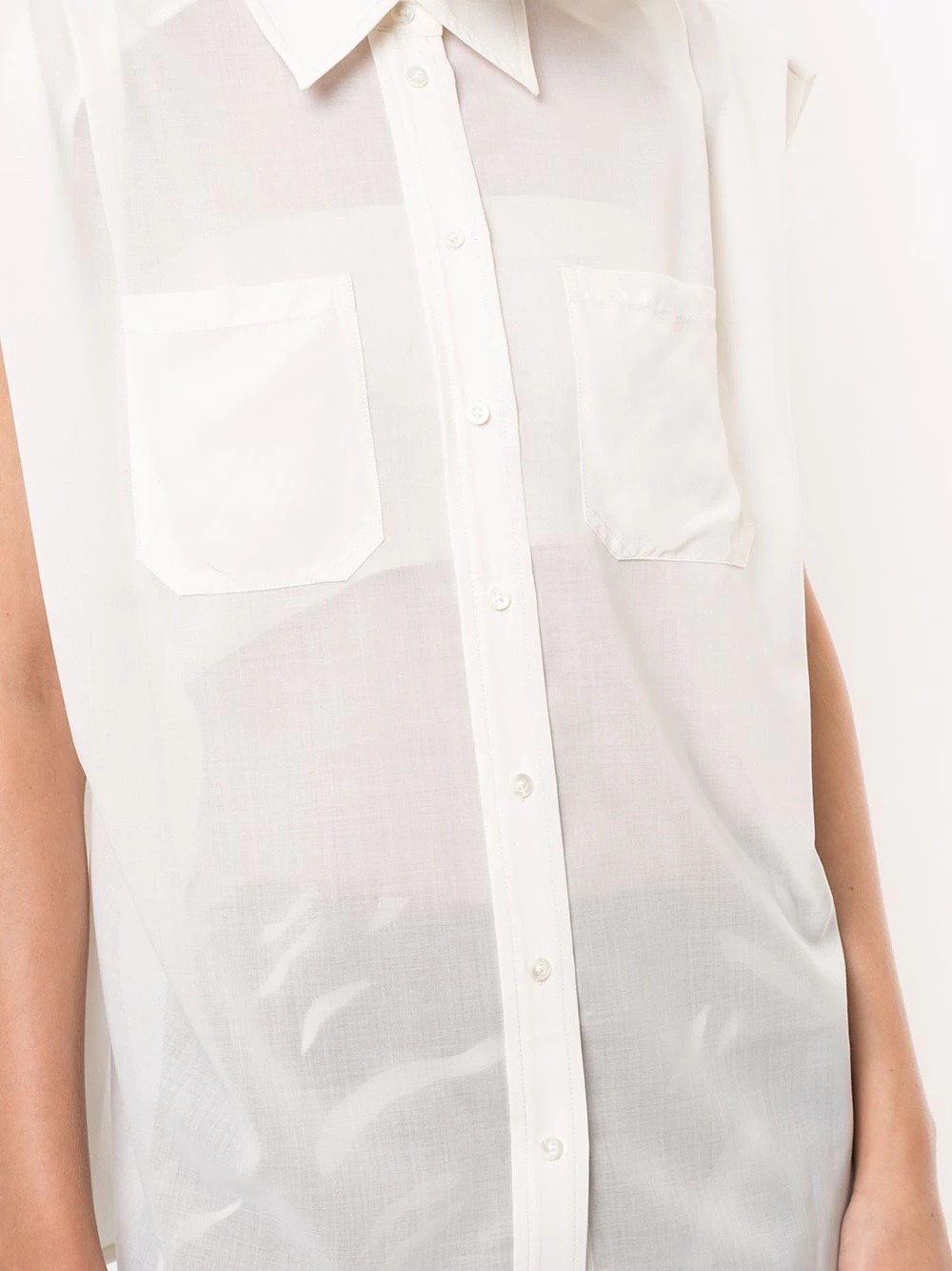 sheer sleeveless shirt - 5