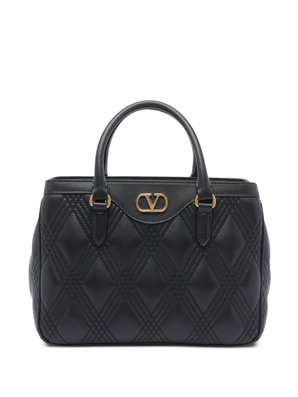 VLogo quilted leather handbag - 1