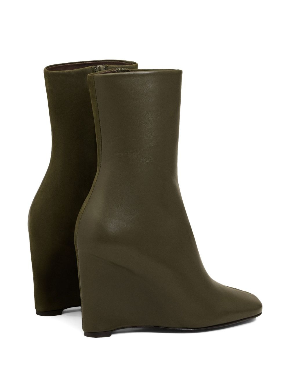 90mm wedge leather boots - 3