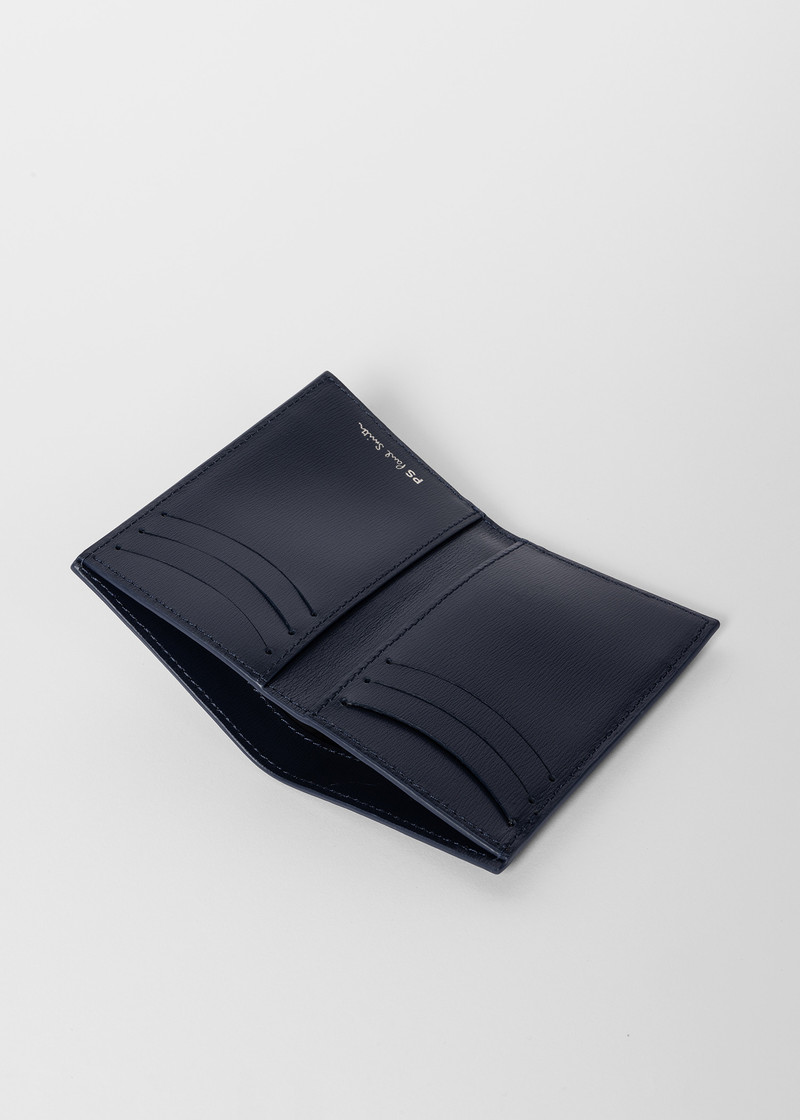 Navy Leather 'Sports Stripe' Credit Card Wallet 3