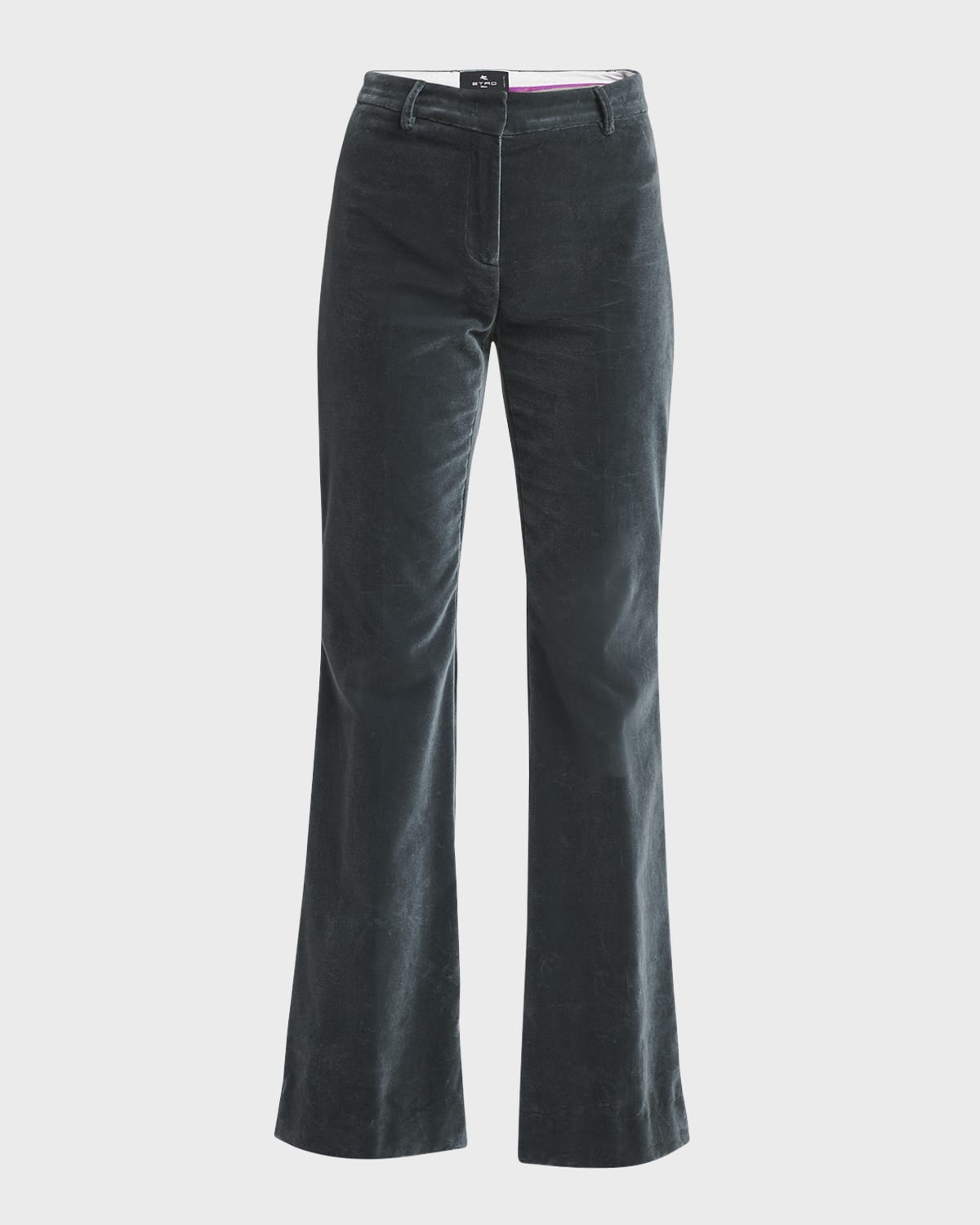 Bootcut Velvet Trousers - 1