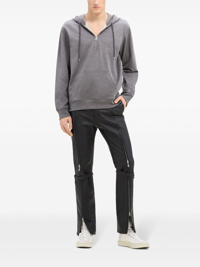 courrèges zipped fleece hoodie outlook