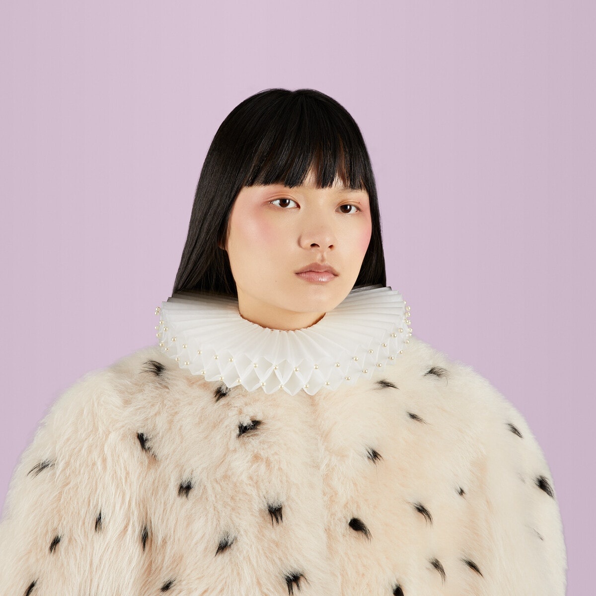 Shearling short cape - 4
