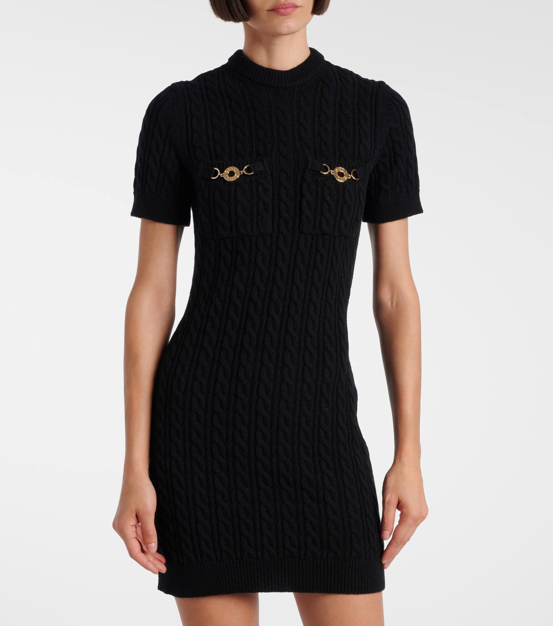Cable-knit wool and cashmere minidress - 6