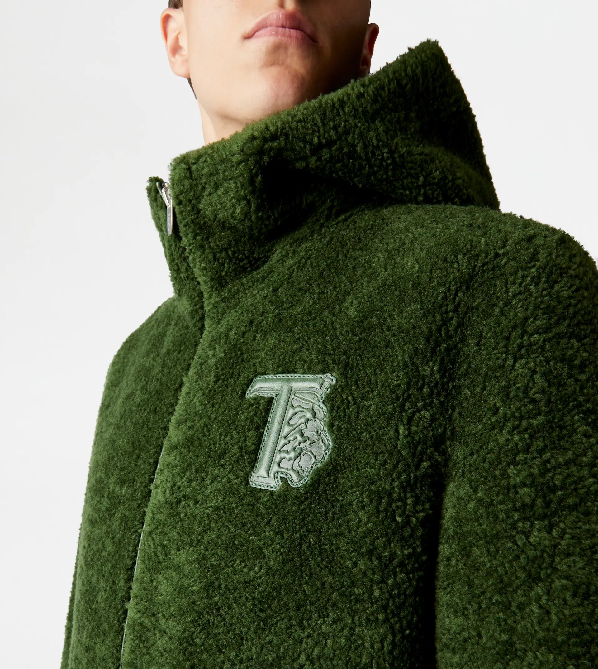 TOD'S JACKET WITH LEATHER INSERTS - GREEN - 5