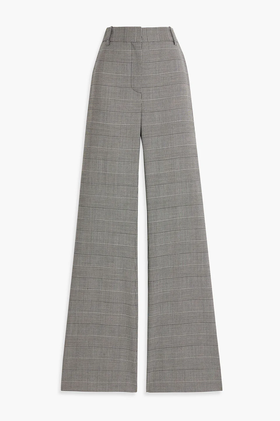Arielle Prince of Wales checked wool-blend tweed flared pants - 1