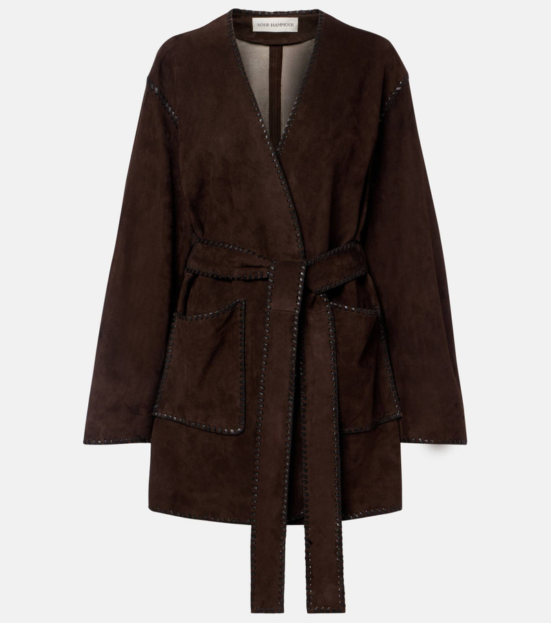 Anika suede wrap coat 1