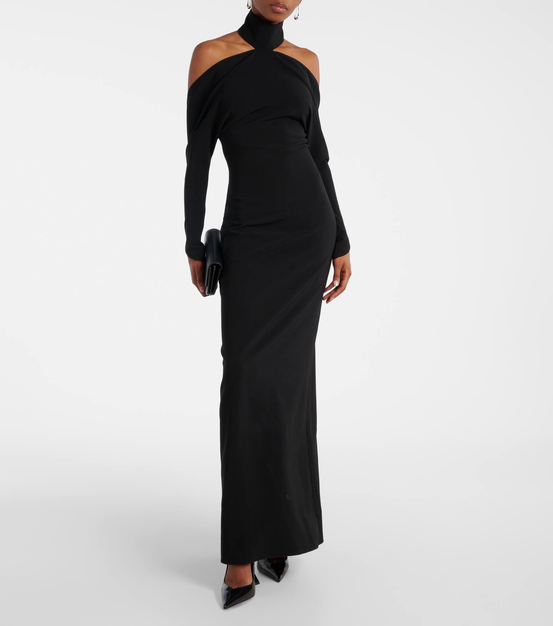 Circle open-back high-neck gown - 2