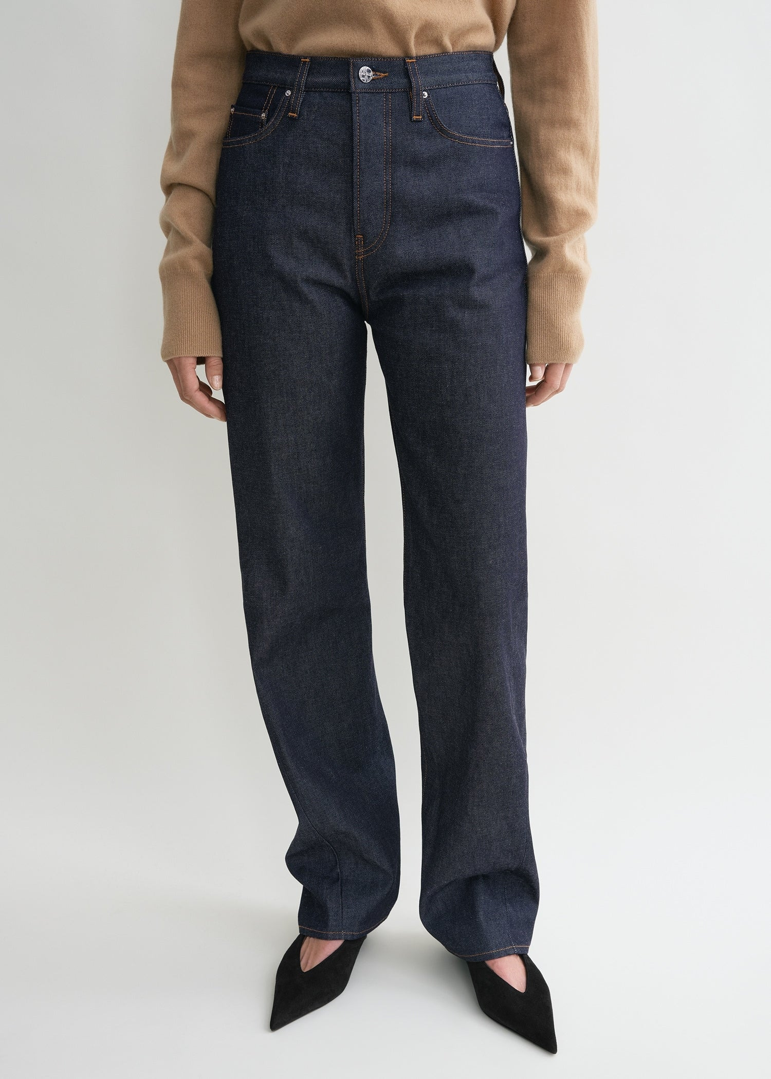 Twisted seam denim full length raw - 5