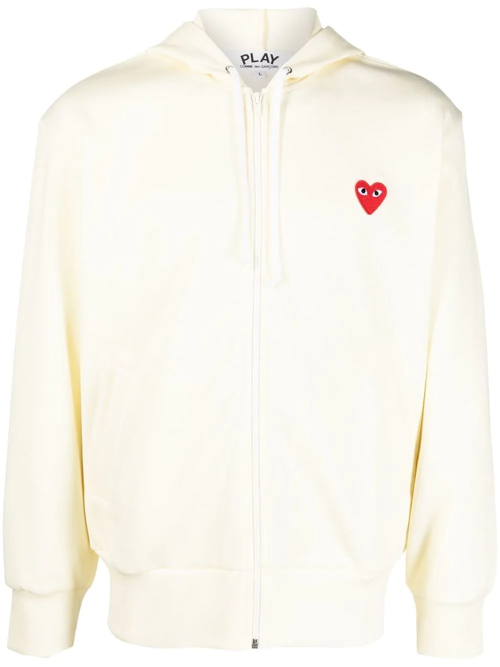 heart-patch zip-up hoodie - 1