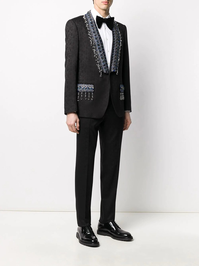 Martini-Fit floral jacquard suit 3
