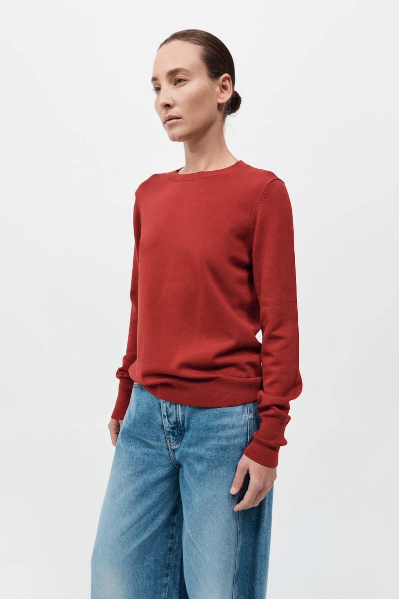 Classic Crew Neck Sweater - Rosso - 3