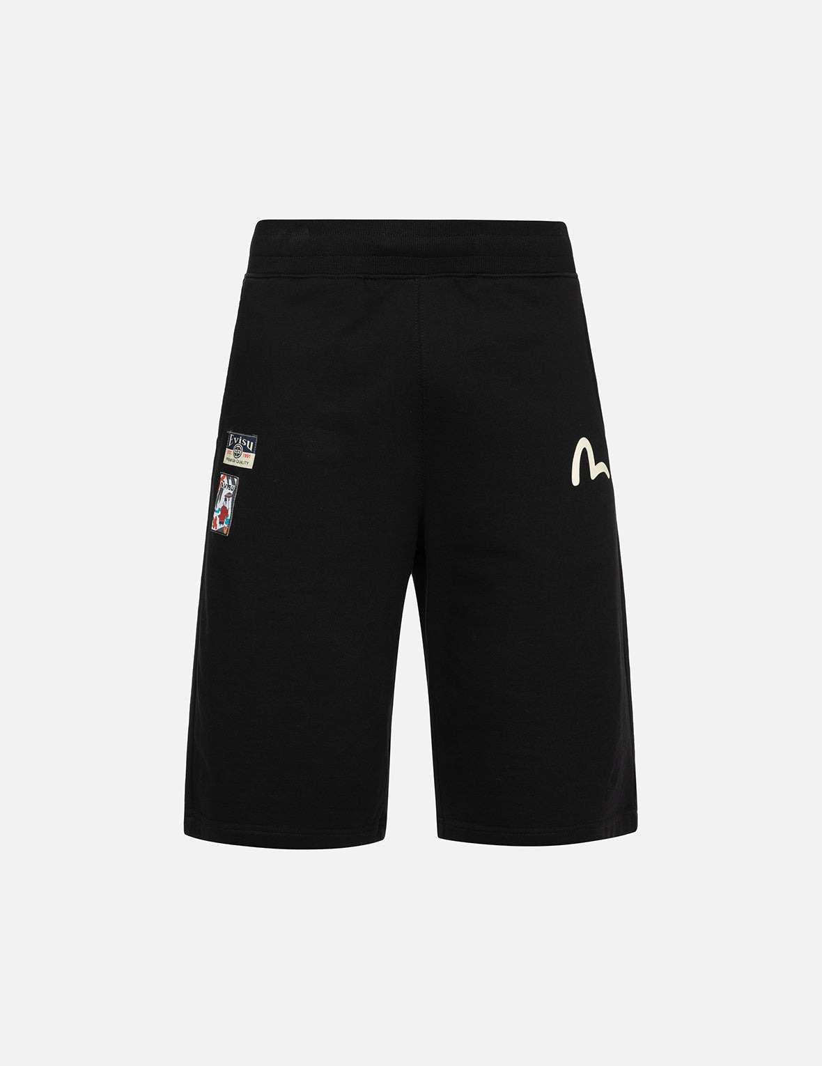 CALLIGRAPHY BRUSH DAICOCK PRINT REGULAR FIT SWEAT SHORTS - 2