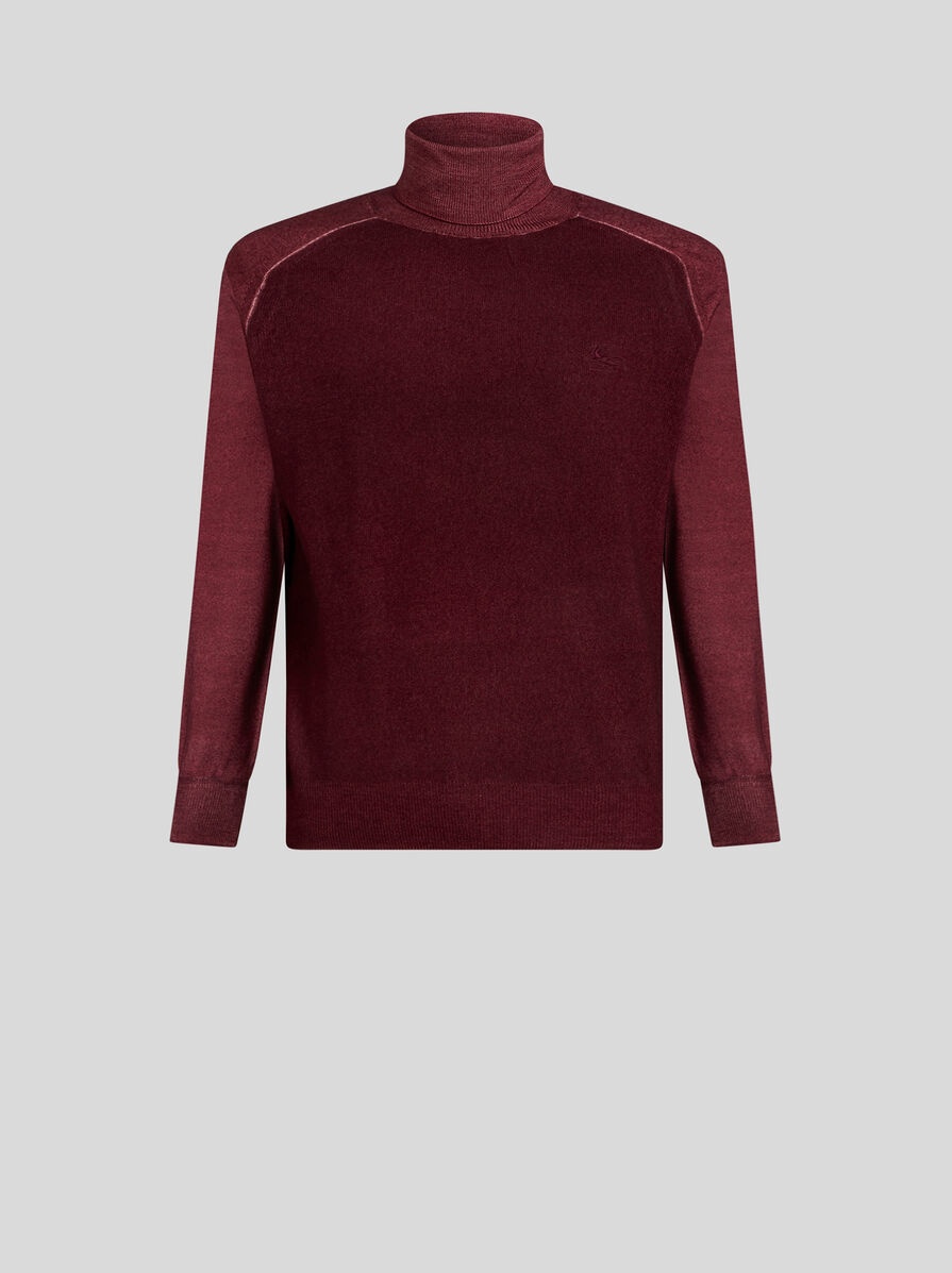 WOOL TURTLENECK WITH PEGASO DETAIL - 1