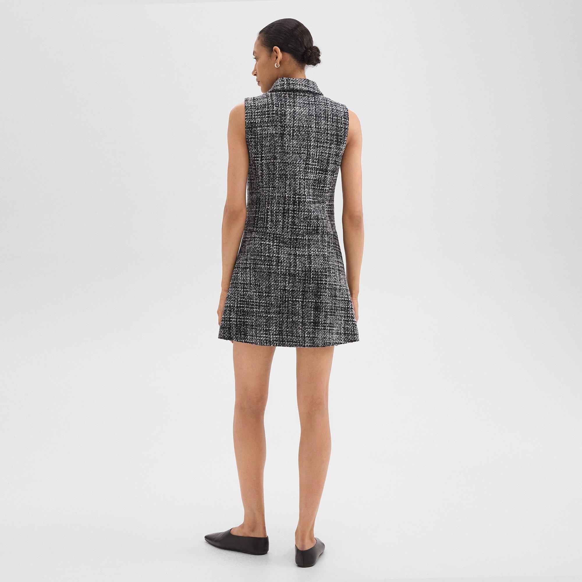 Military Mini Dress in Mélange Tweed - 4