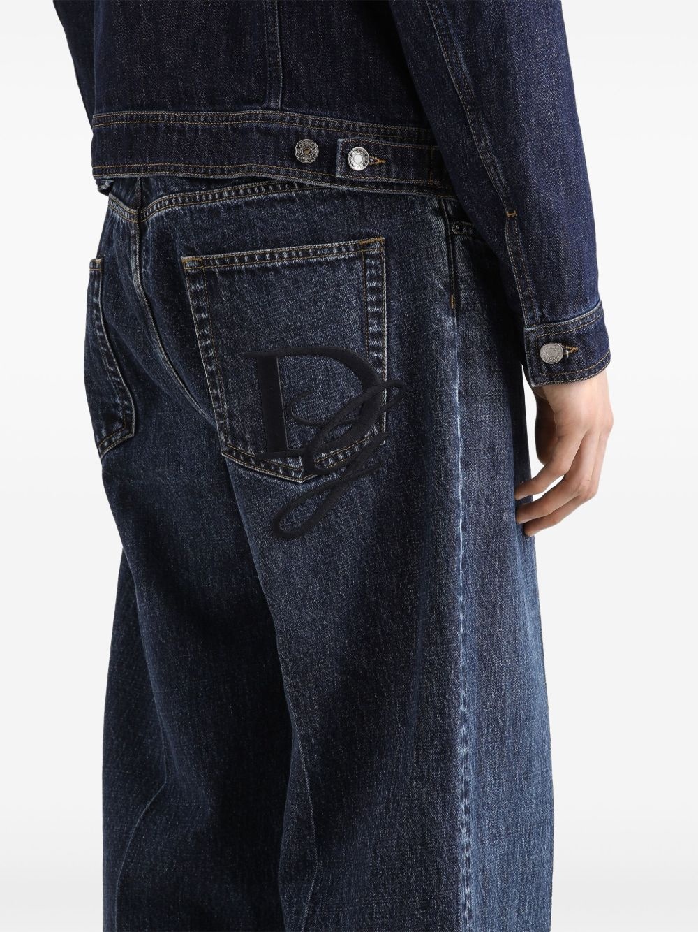 embroidered loose-fit jeans - 5