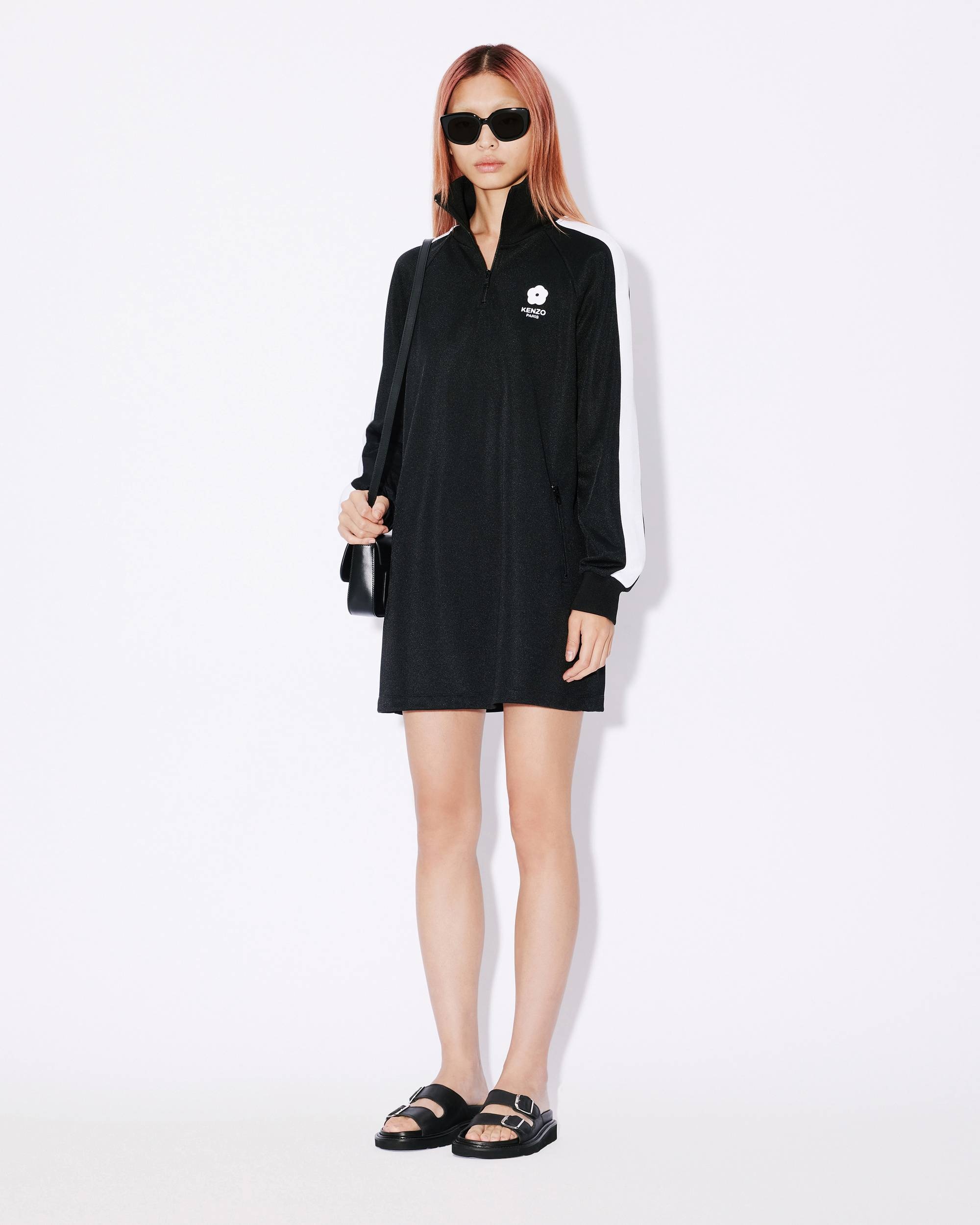'Boke Flower 2.0' embroidered jersey dress with zipped roll neck - 3
