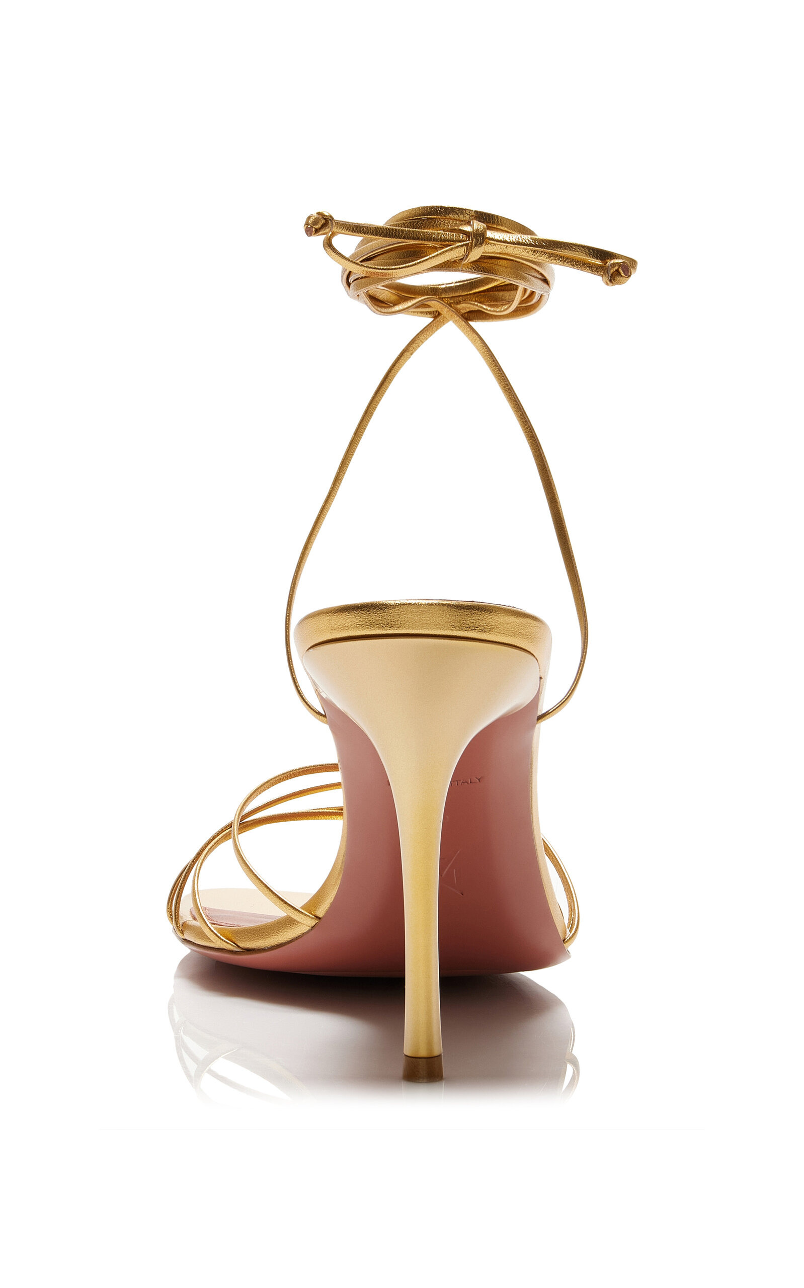 Lori Lace-Up Metallic-Leather Sandals gold - 5