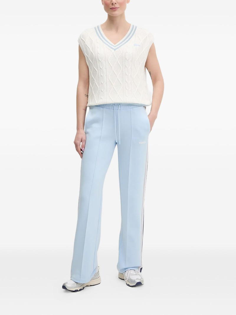 GUESS USA striped-trim cable-knit vest outlook