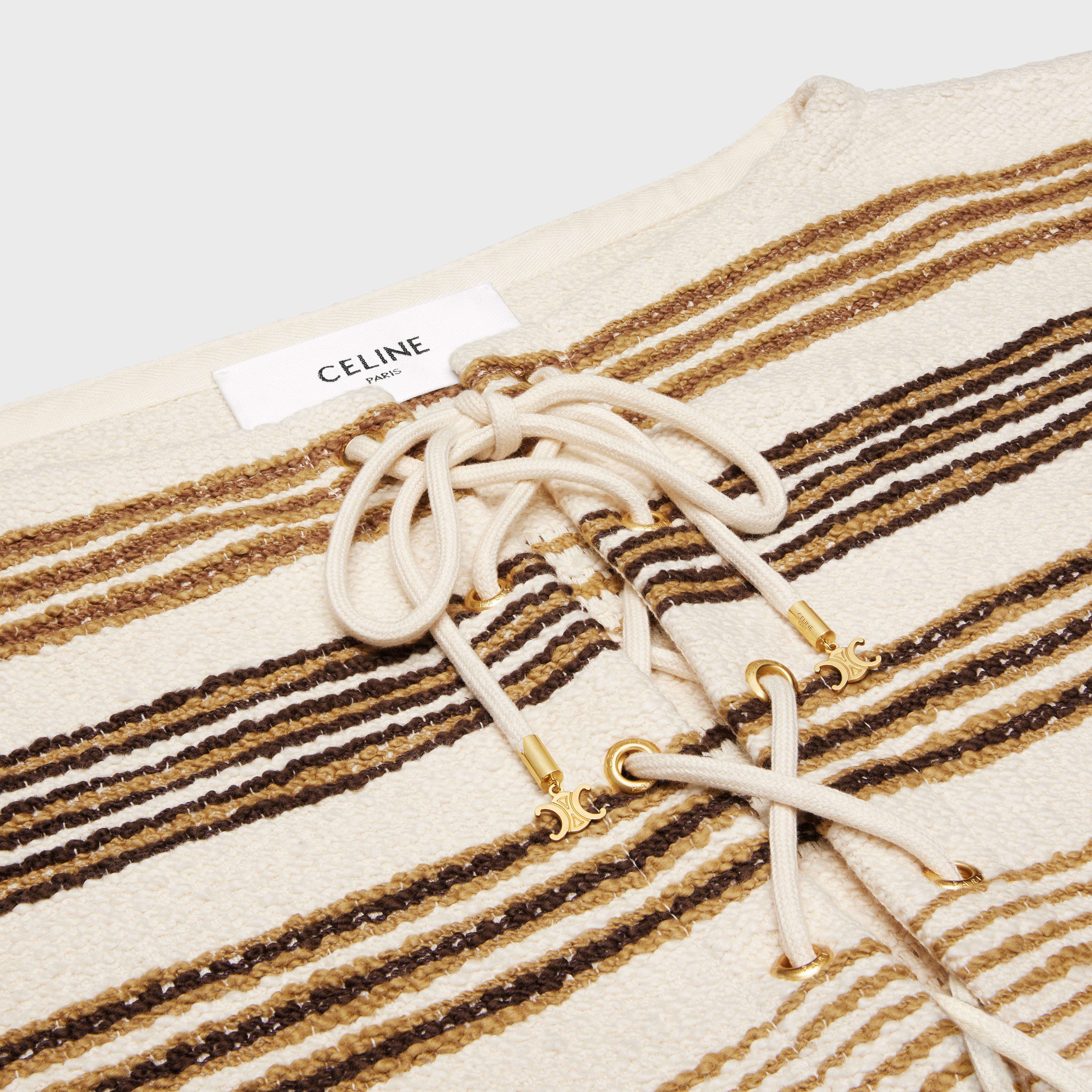 baja mini dress in celine striped cotton tweed - 3