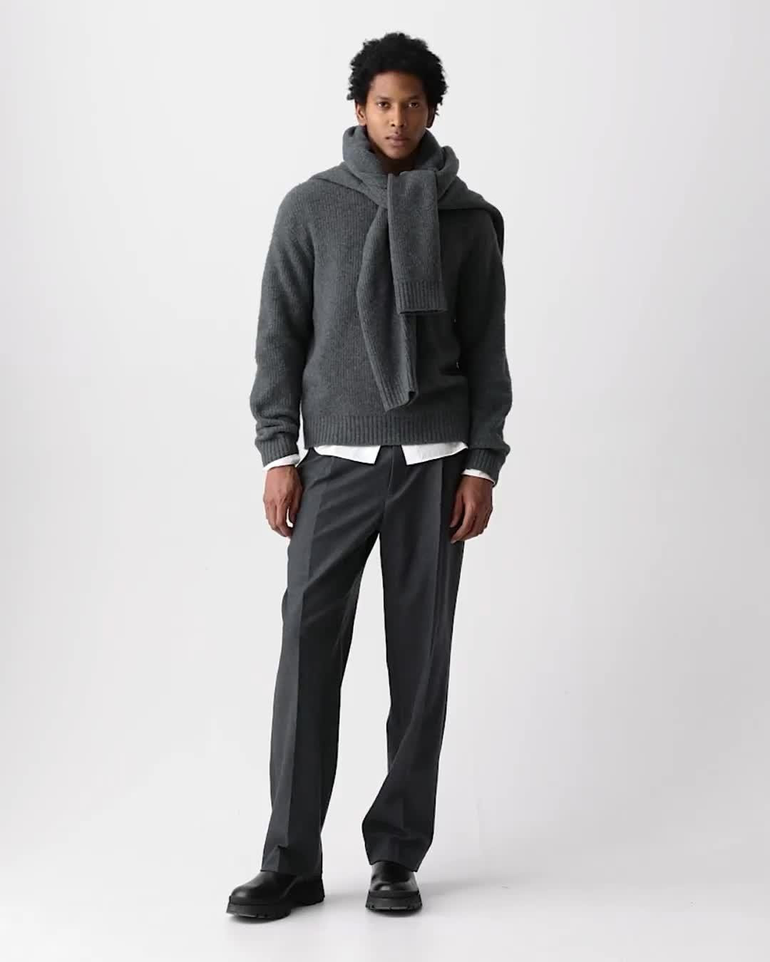 Relaxed Pleat Pant in Cashmere-Blend Flannel - 7