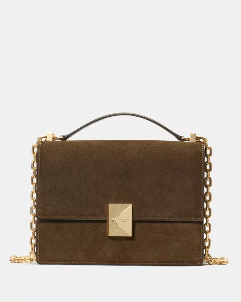 Deco Suede Chain Shoulder Bag 1