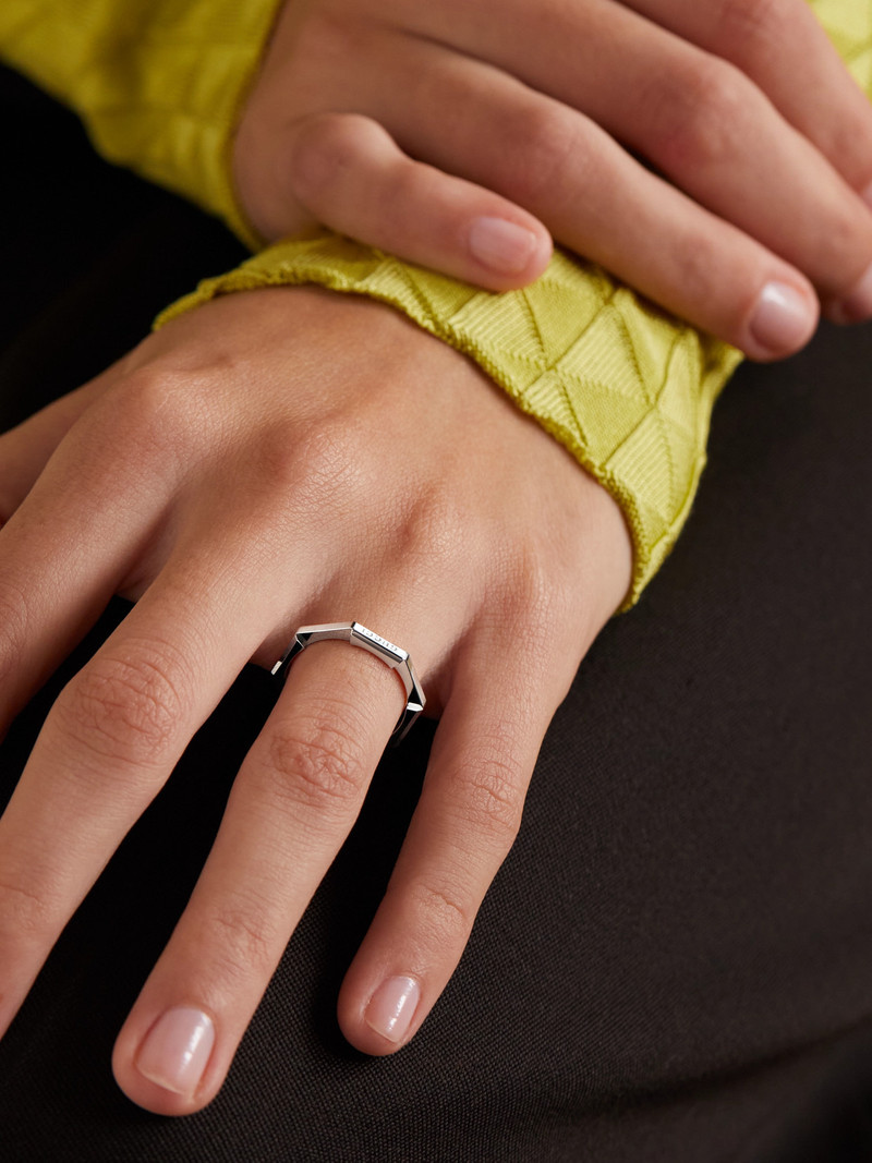 GUCCI Link To Love 18-karat White Gold Ring outlook