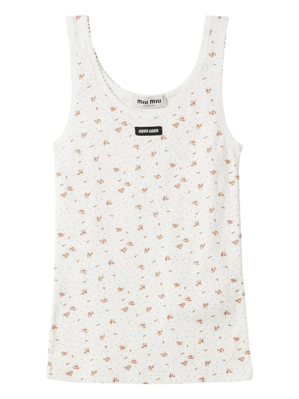 floral-pattern logo-label tank top - 1