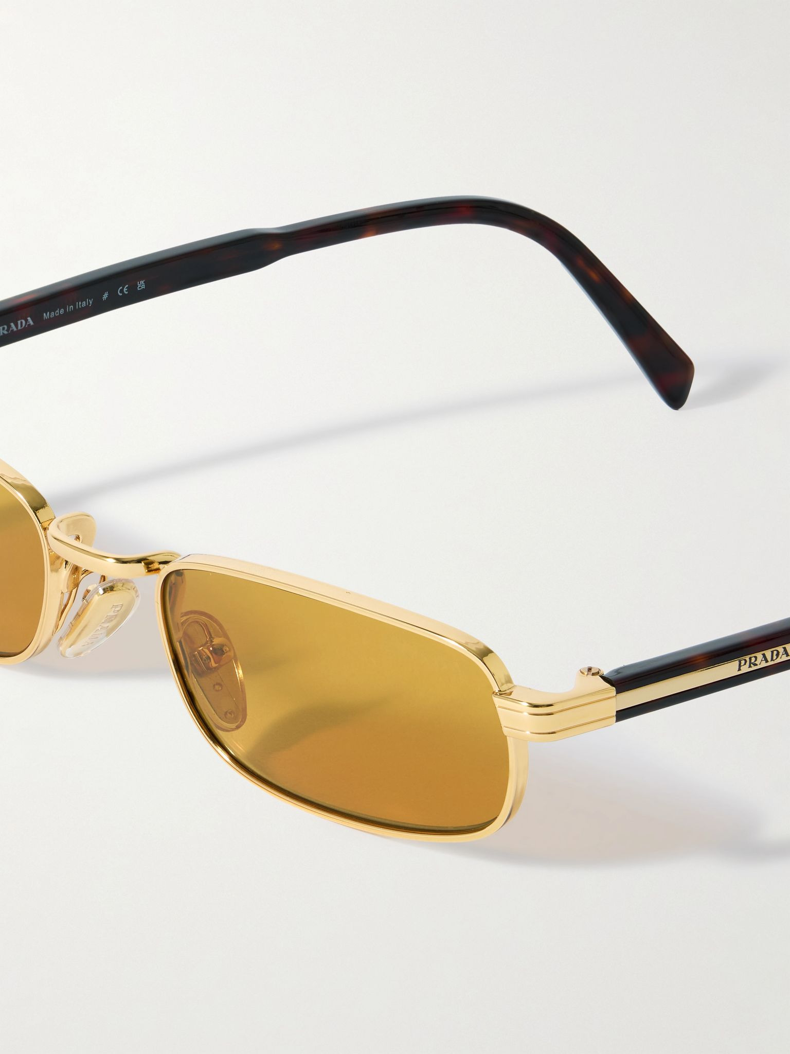 Rectangular-Frame Gold-Tone and Tortoiseshell Acetate Sunglasses Tortoiseshell - 3