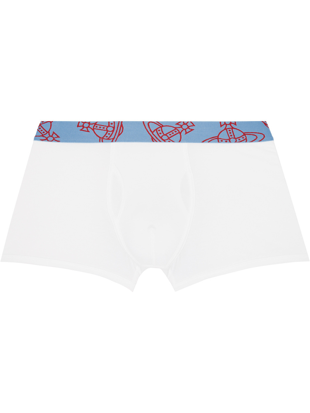 Two-Pack White & Blue Band Boxer Briefs - 2