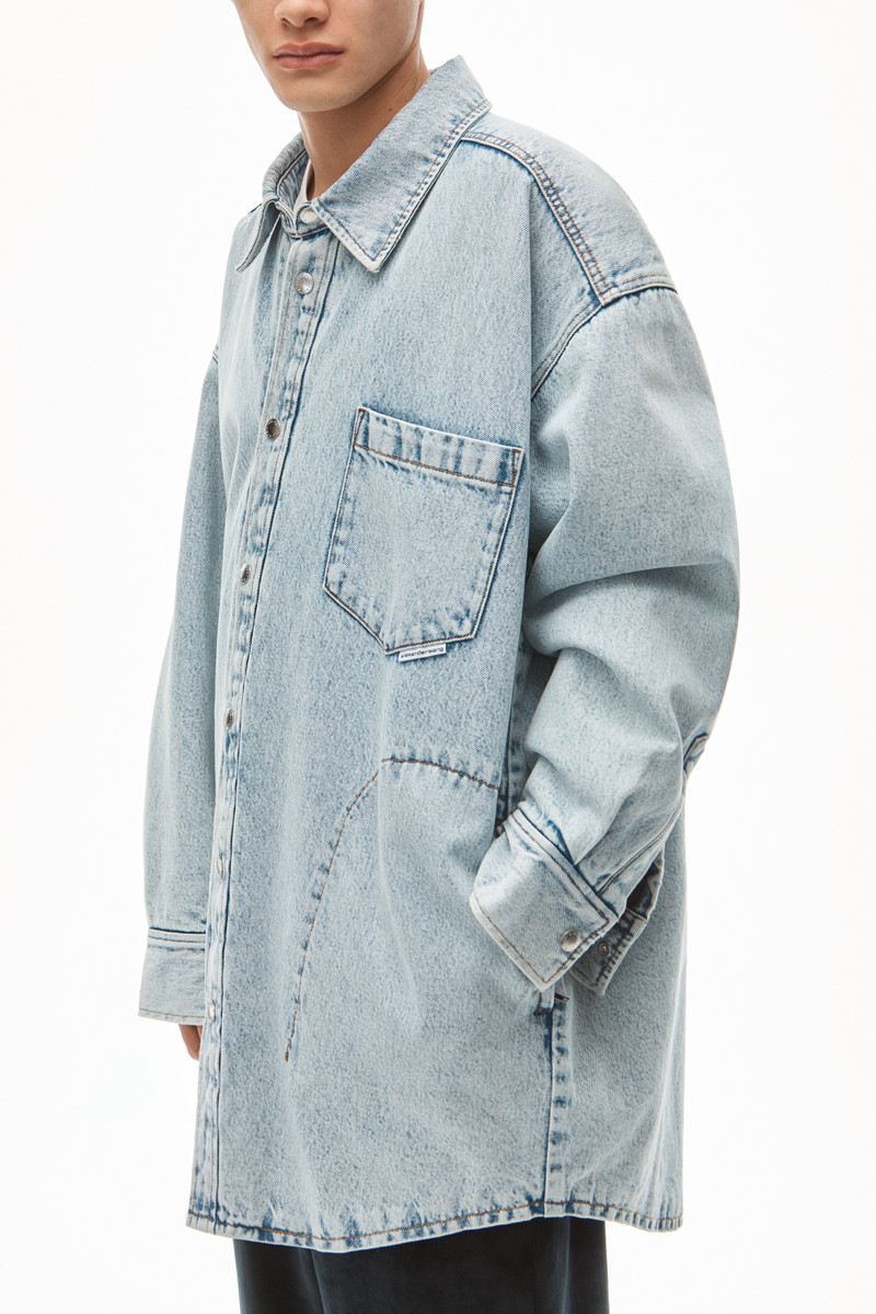 QUILTED SHIRT COAT IN DENIM 3