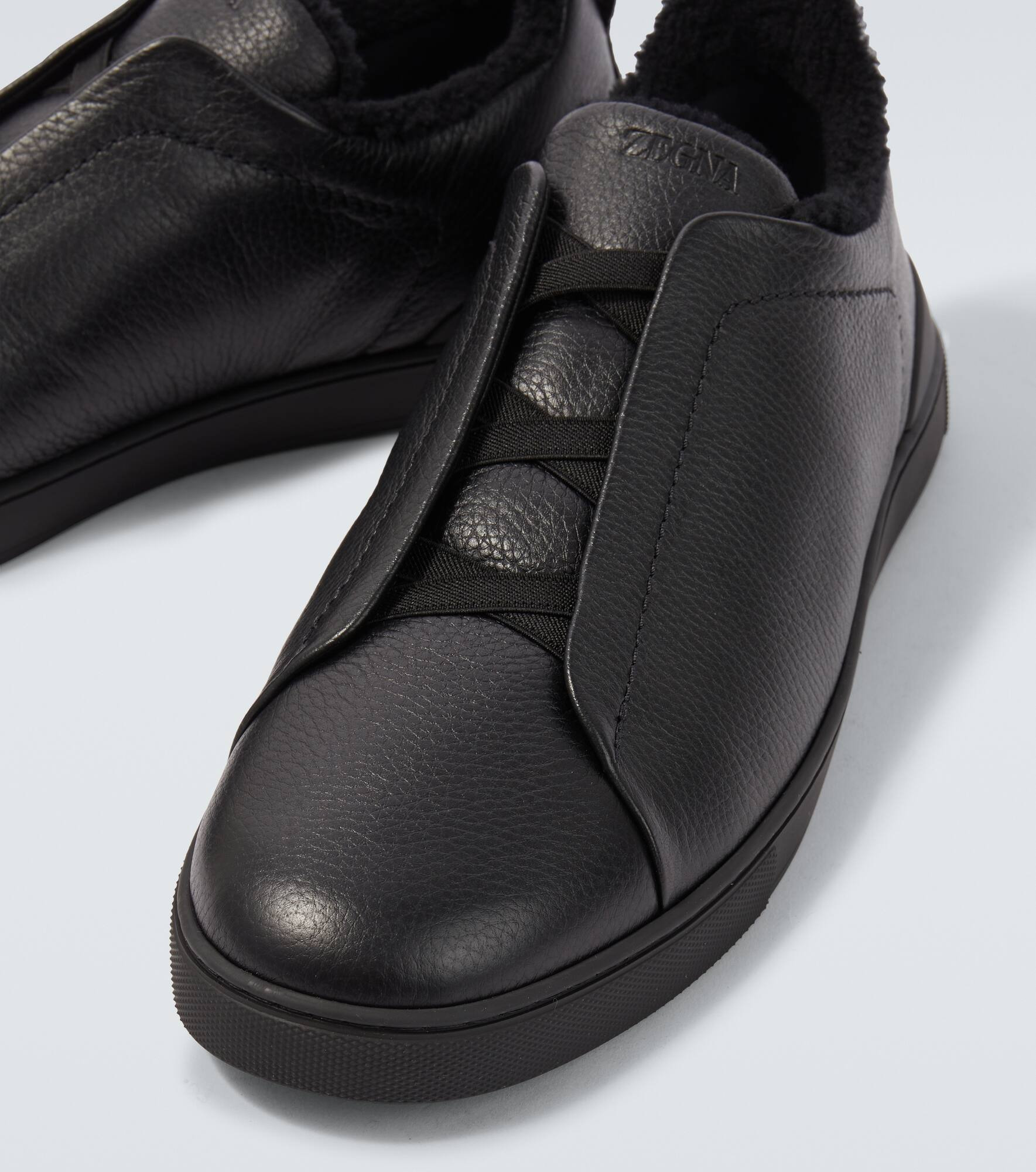 Triple Stitch shearling-lined sneakers - 3
