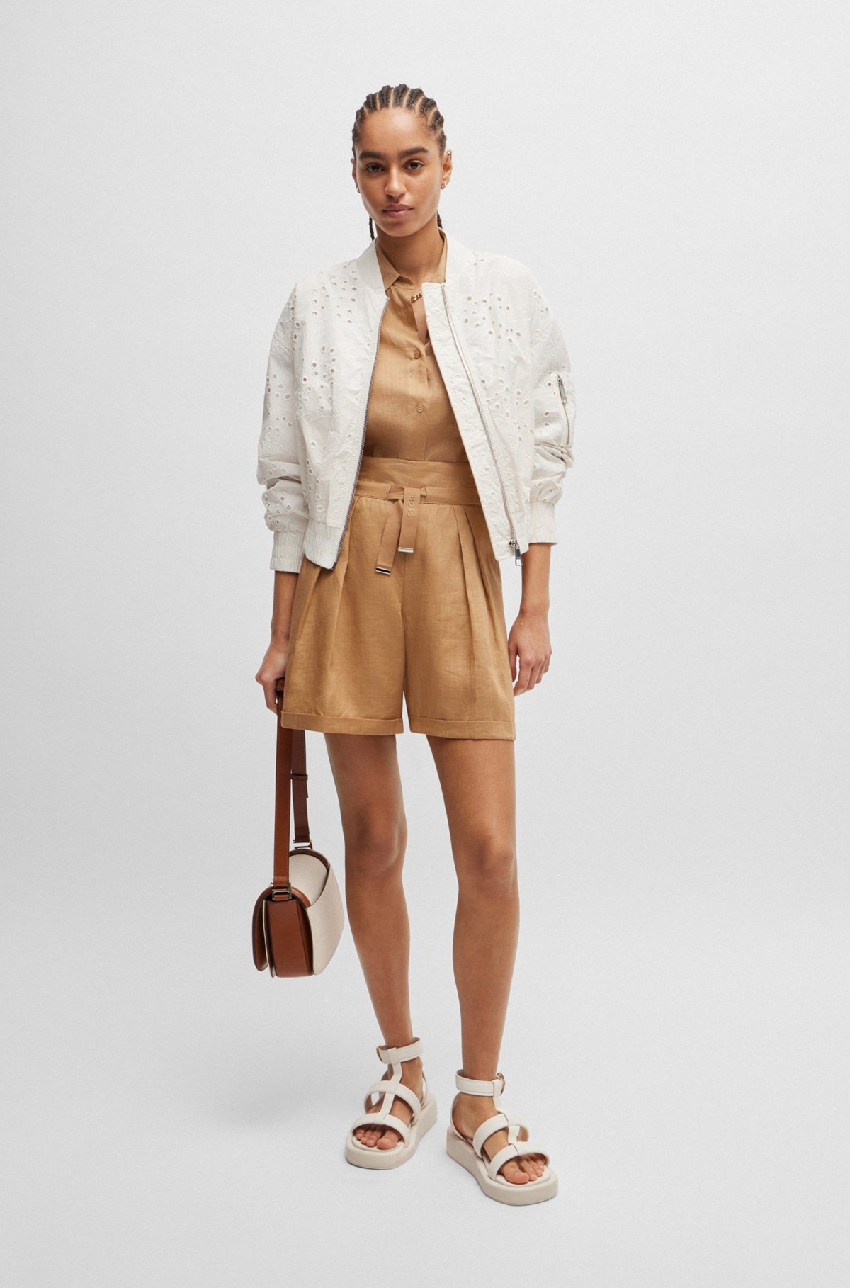 EMBROIDERED BOMBER JACKET WITH ZIPPED SLEEVE POCKET - 3
