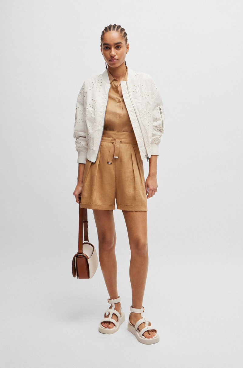 BOSS EMBROIDERED BOMBER JACKET WITH ZIPPED SLEEVE POCKET outlook