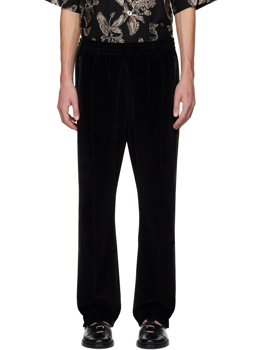 Black Narrow Track Pants - 1