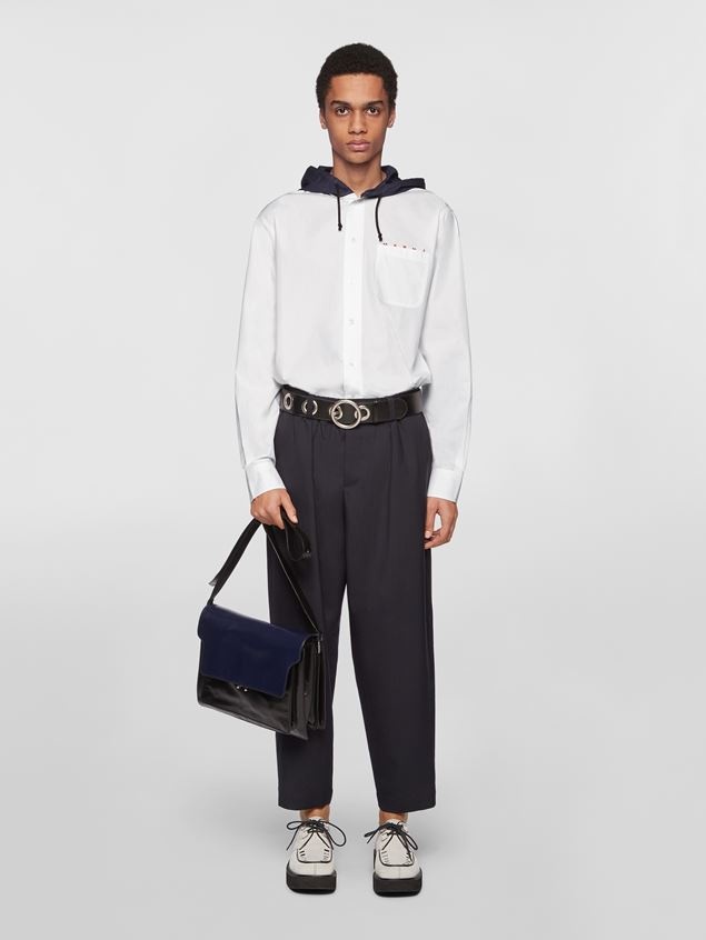 HOODED COTTON POPLIN SHIRT-JACKET - 5