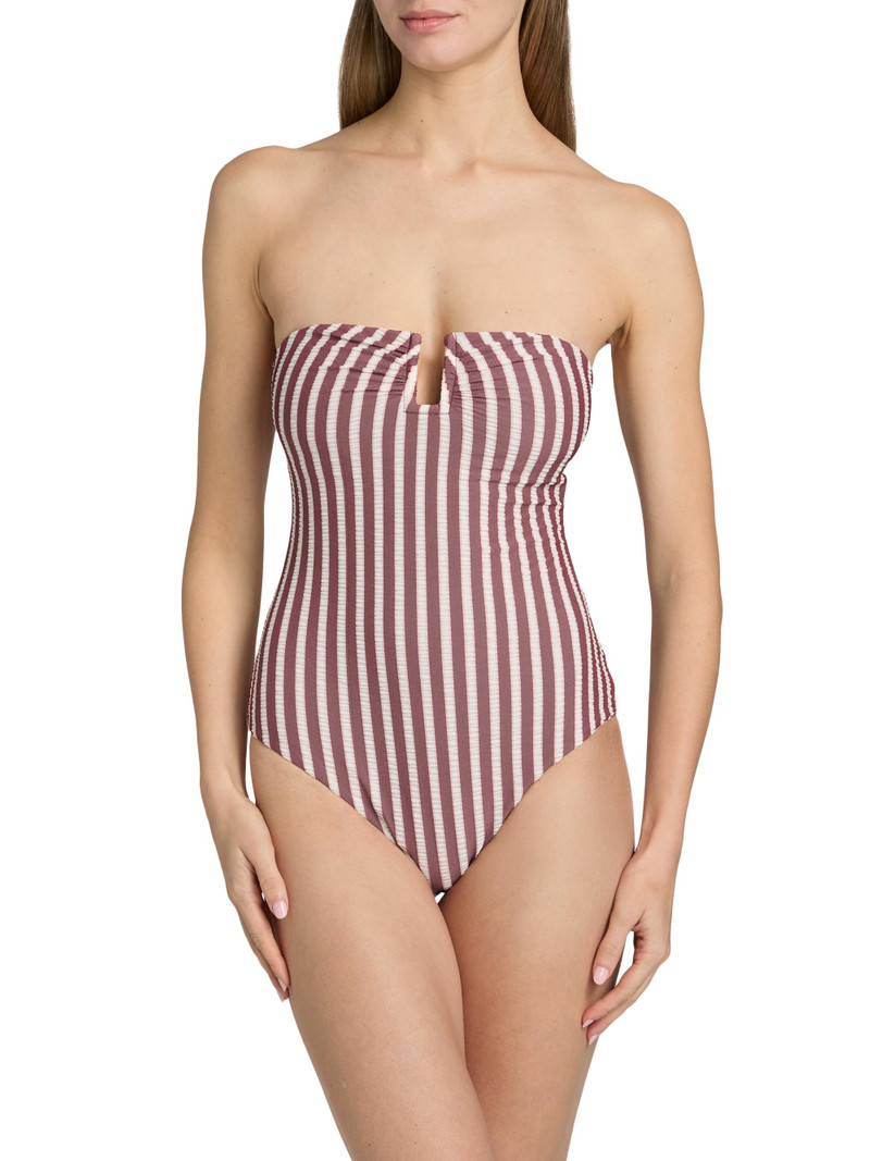 Women's Ottilie Striped One-Piece Swimsuit - Oxblood Stripe 3