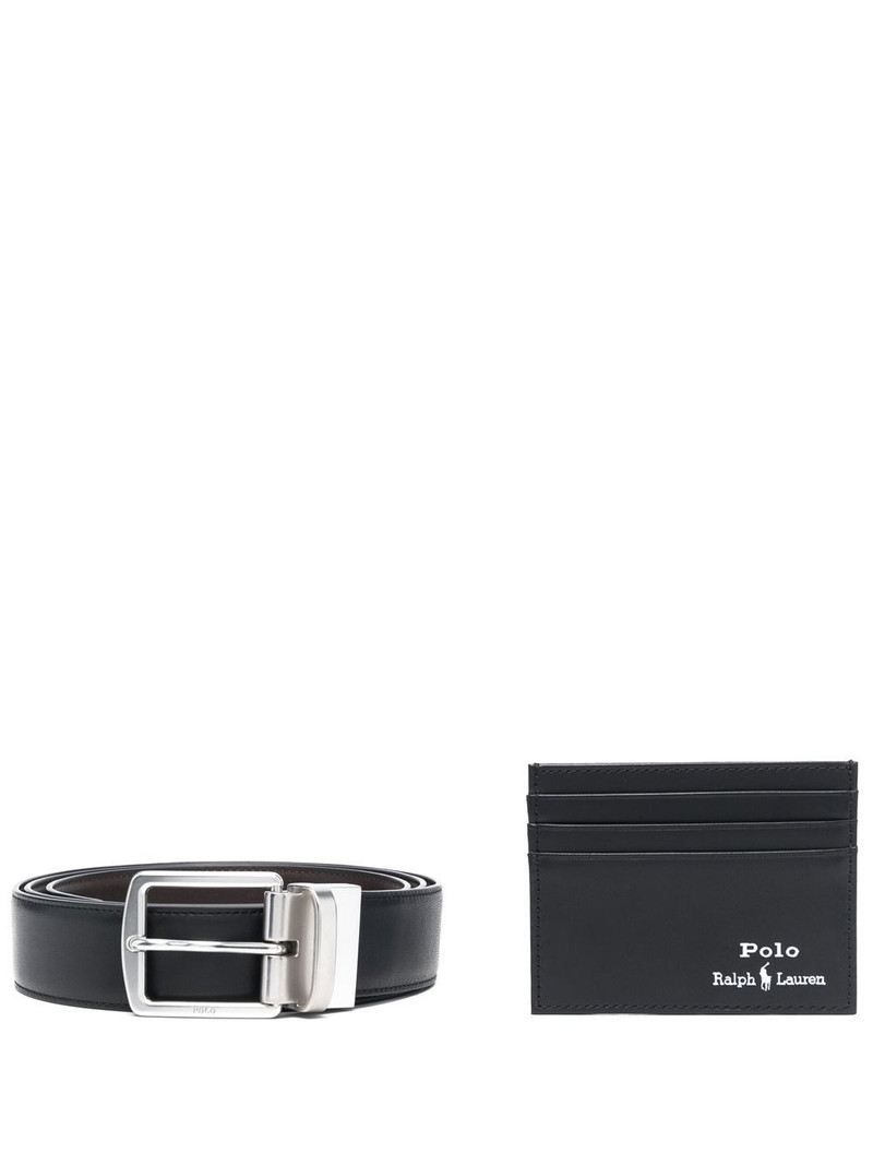 logo-stamp cardholder and belt set 1