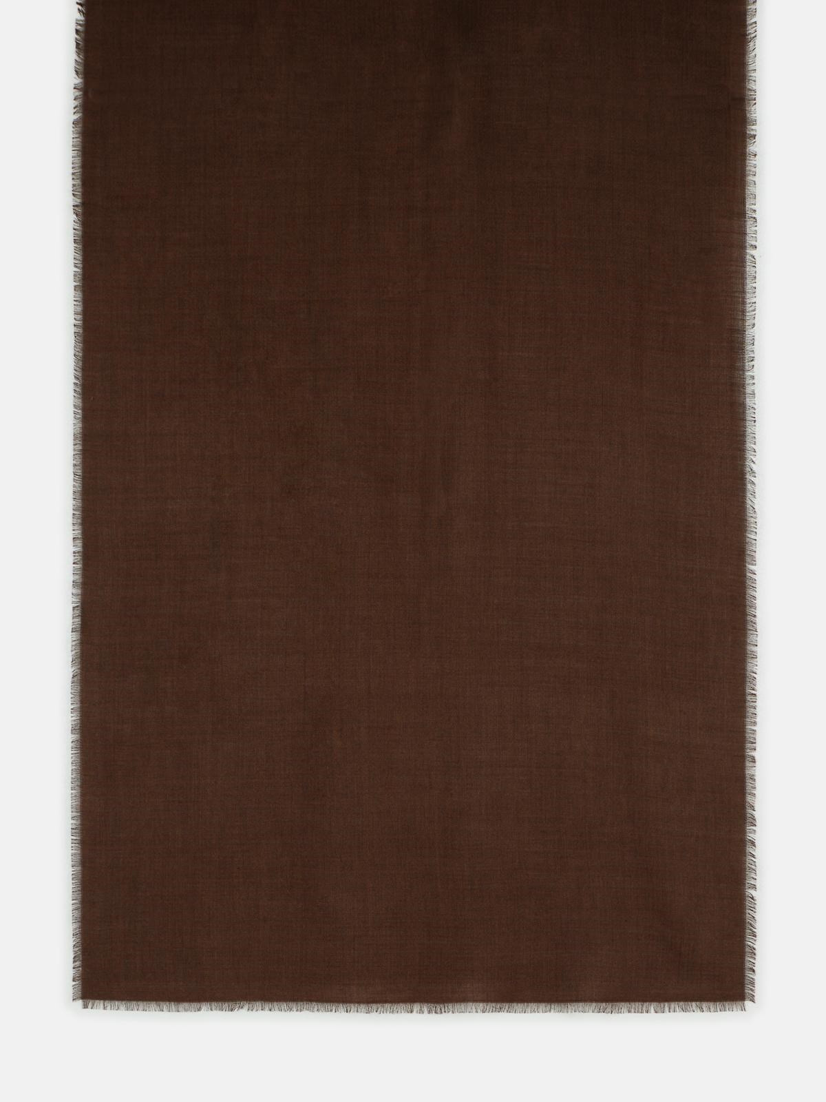 'CURVONE' BROWN WOOL BLEND SCARF - 2