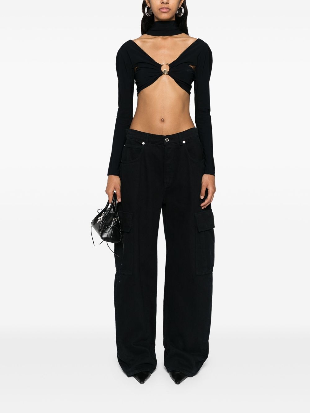 long-sleeve cropped top - 2