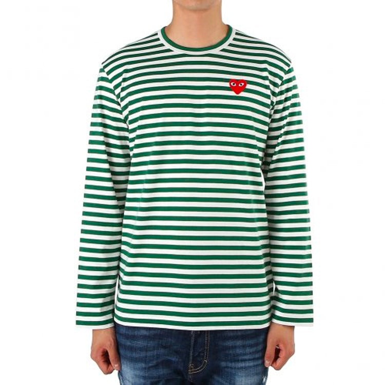 COMME des GARCONS PLAY Striped Long-Sleeve T-Shirt 'Green' AZ-T164-051-3 - 2