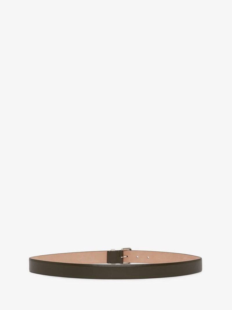 Alexander McQueen Skull Belt in Khaki outlook