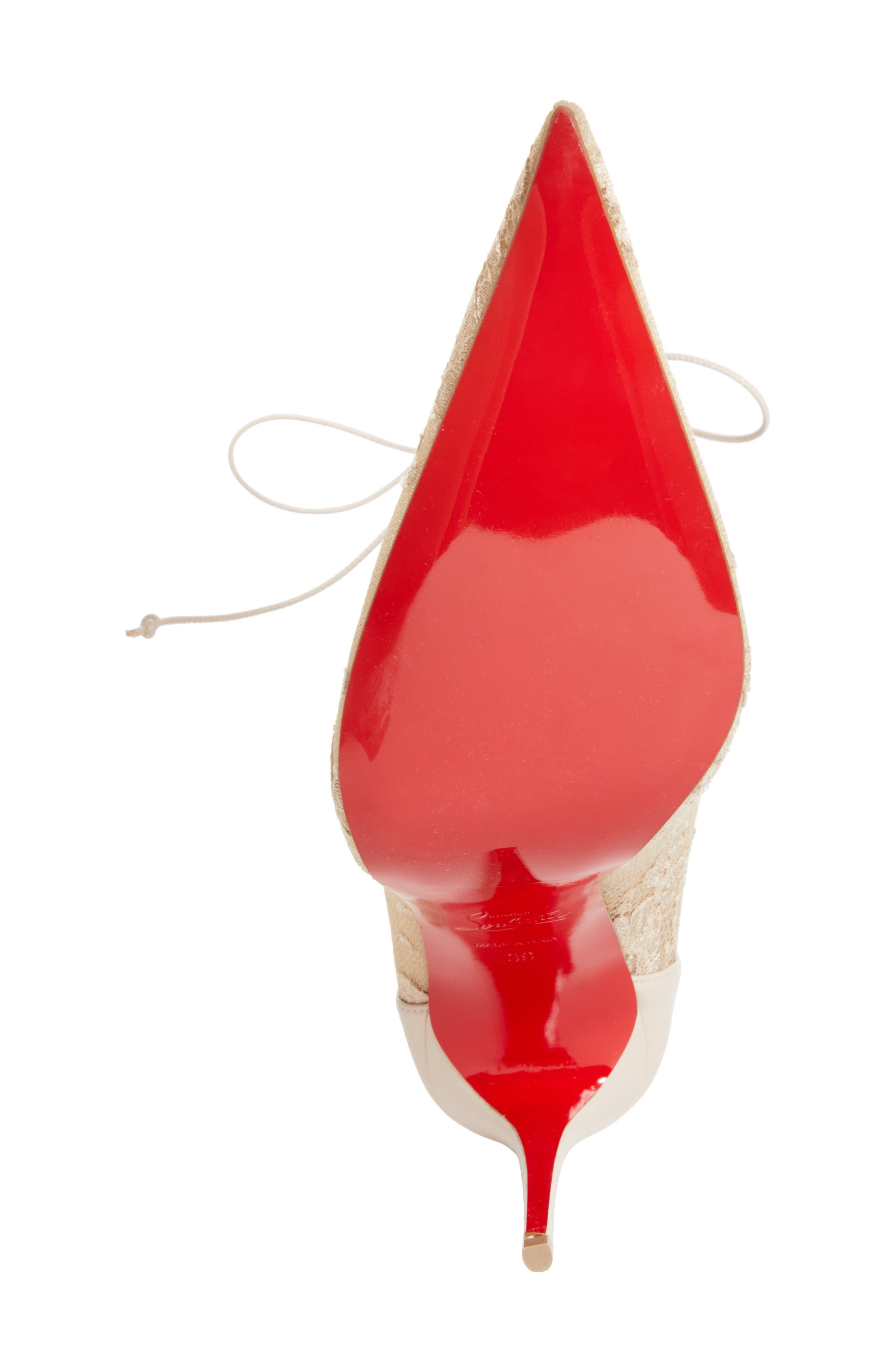 Christian Louboutin KM Lace Pointed Toe Bootie in Pearl at Nordstrom - 6