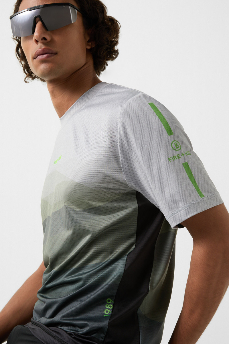 Balduin mesh shirt in Light gray/olive green 4